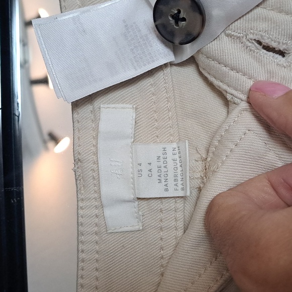 H&M wide-leg capi length khaki size 4 - Picture 5 of 5